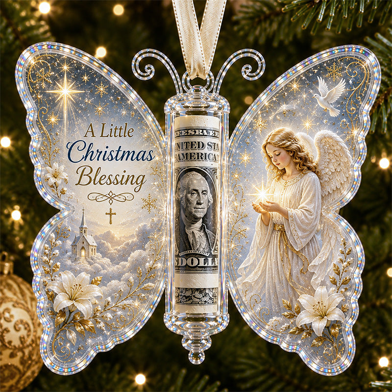 ๐ฆ ๐ต Christmas Cash Gift Butterfly Ornament โ Holiday Money Holder Keepsake ๐ โจ