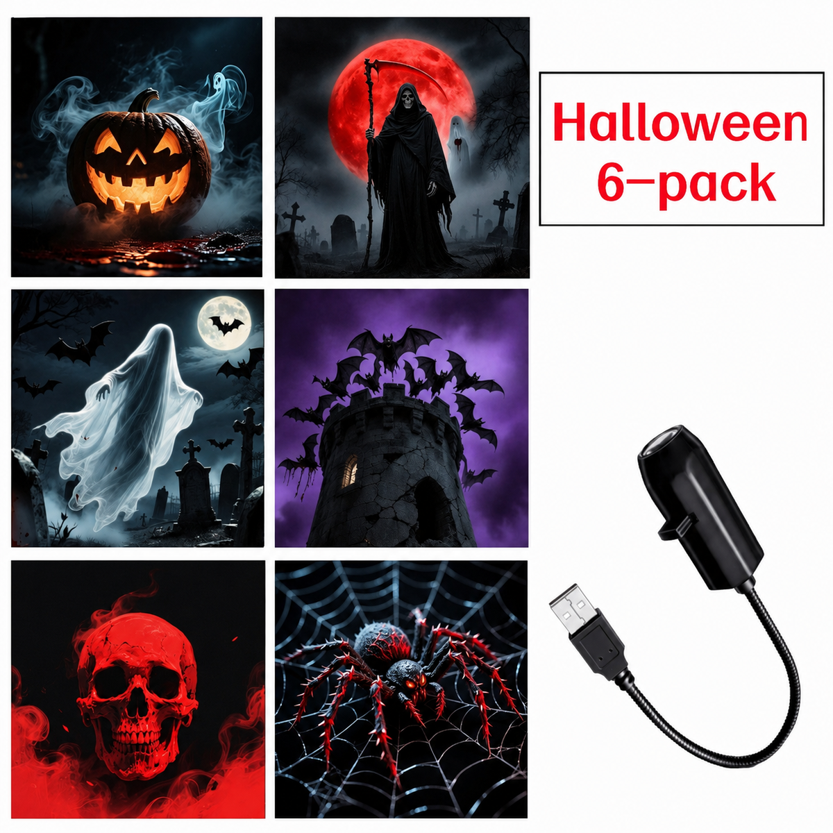 Plug-&-Play HD Christmas Projector โ 6 or 10 Festive Scenes