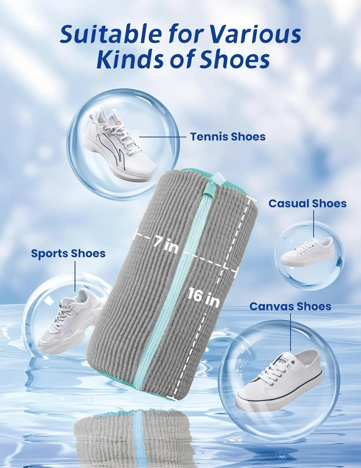 🔥Mesh Laundry Shoe Wash Bag, Footwear Protector Bag for Washing Machine, Household Shoe Cleaning Essential