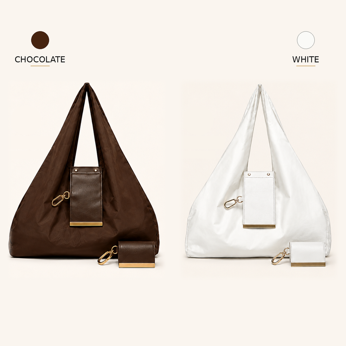 Charm Transformable Bag  Stylish Vegan Leather Tote & Keychain Charm👑