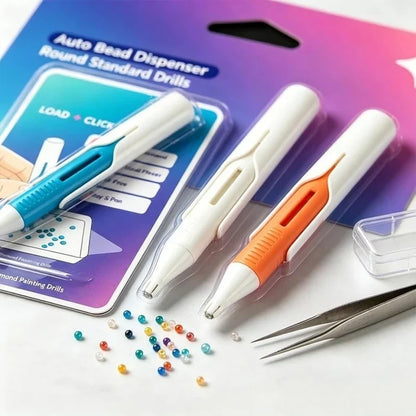 ⏰  Buy 3 Get 2 FREE – 💎 Automatic Diamond Painting Bead Dispenser Pen & Tray Set