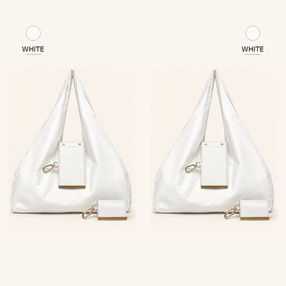 Charm Transformable Bag  Stylish Vegan Leather Tote & Keychain Charm👑