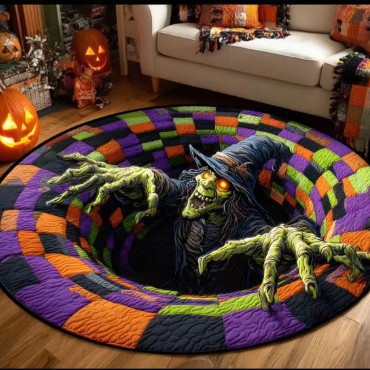 🎄 3D Illusion Holiday Rug – Spooky Halloween & Christmas Magic for Your Home