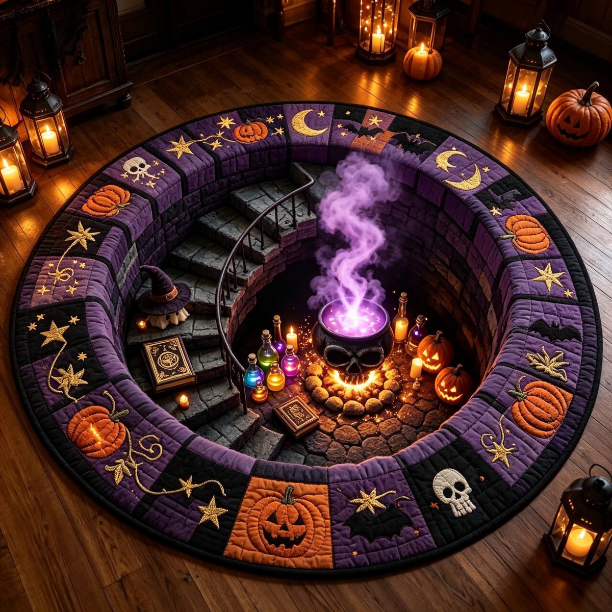 🎄 3D Illusion Holiday Rug – Spooky Halloween & Christmas Magic for Your Home