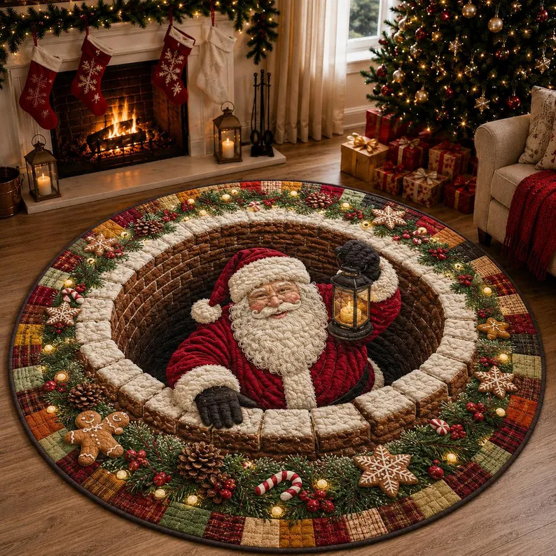 🎄 3D Illusion Holiday Rug – Spooky Halloween & Christmas Magic for Your Home