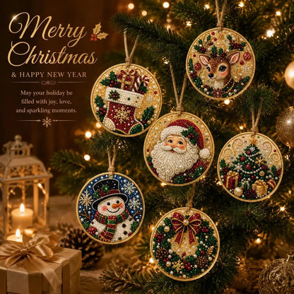 🔥Only $9.99 Last Day Promotion!🎄Christmas DIY Diamond Painting Ornaments Kit (6 PCS)🎅