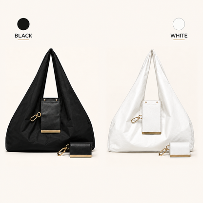 Charm Transformable Bag  Stylish Vegan Leather Tote & Keychain Charm👑