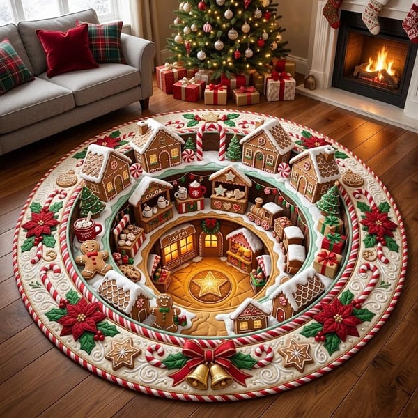 🎄 3D Illusion Holiday Rug – Spooky Halloween & Christmas Magic for Your Home