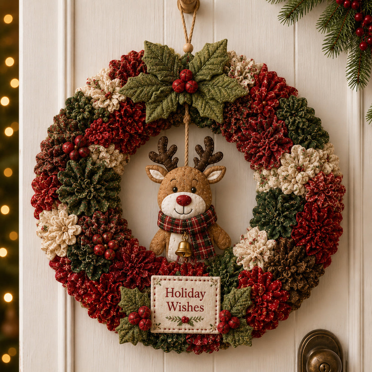 🔥LAST DAY 49% Off Last Day -🎄 3D Fabric Poke Wreath DIY Kit(📦Buy 2 Free Shipping)
