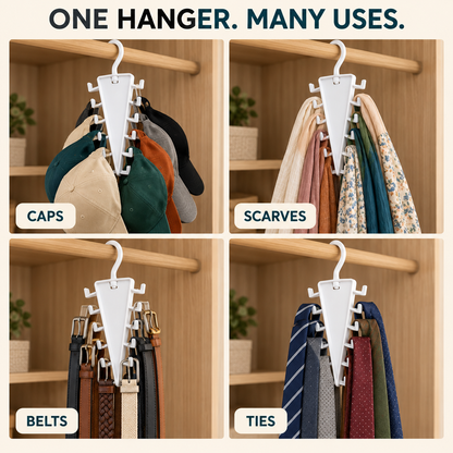 360° Rotating Space-Saving Hanger – Organize Clothes & Accessories