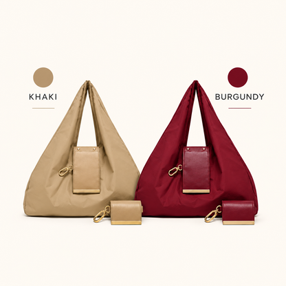 Charm Transformable Bag  Stylish Vegan Leather Tote & Keychain Charm👑
