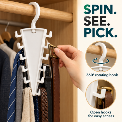 360° Rotating Space-Saving Hanger – Organize Clothes & Accessories