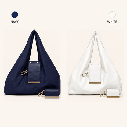 Charm Transformable Bag  Stylish Vegan Leather Tote & Keychain Charm👑