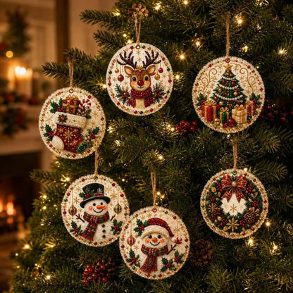 🔥Only $9.99 Last Day Promotion!🎄Christmas DIY Diamond Painting Ornaments Kit (6 PCS)🎅