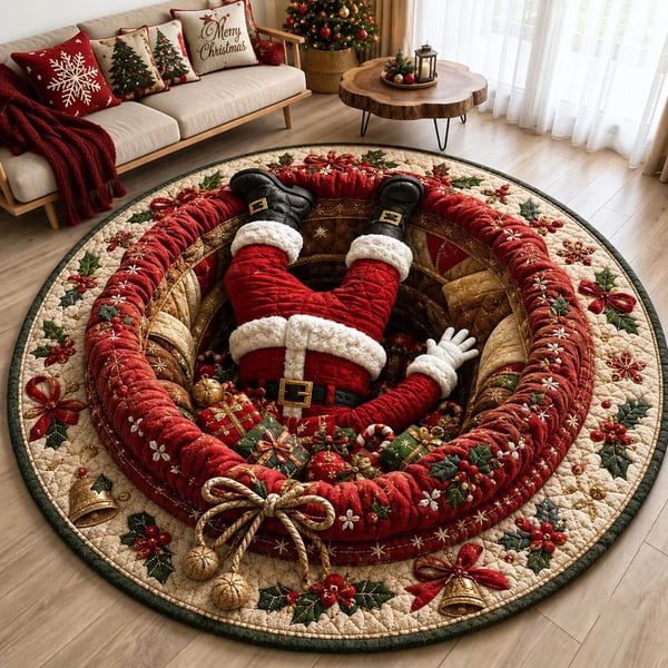 🎄 3D Illusion Holiday Rug – Spooky Halloween & Christmas Magic for Your Home