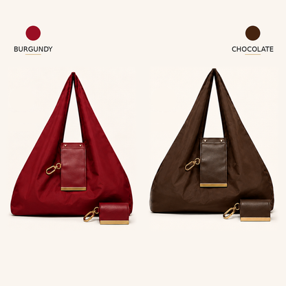 Charm Transformable Bag  Stylish Vegan Leather Tote & Keychain Charm👑