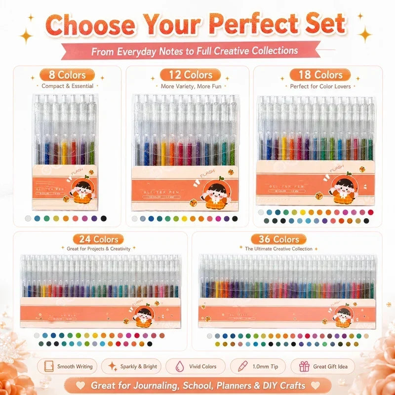 🔥 50% OFF! ✨ Make Anything Sparkle – Glitter Gel Pen Set 🎨