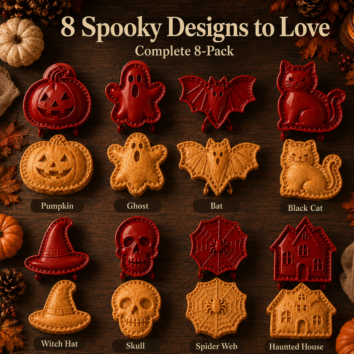 🎃  Halloween Mini Hand Pie Mold – Choose 1, 4 or 8 Designs