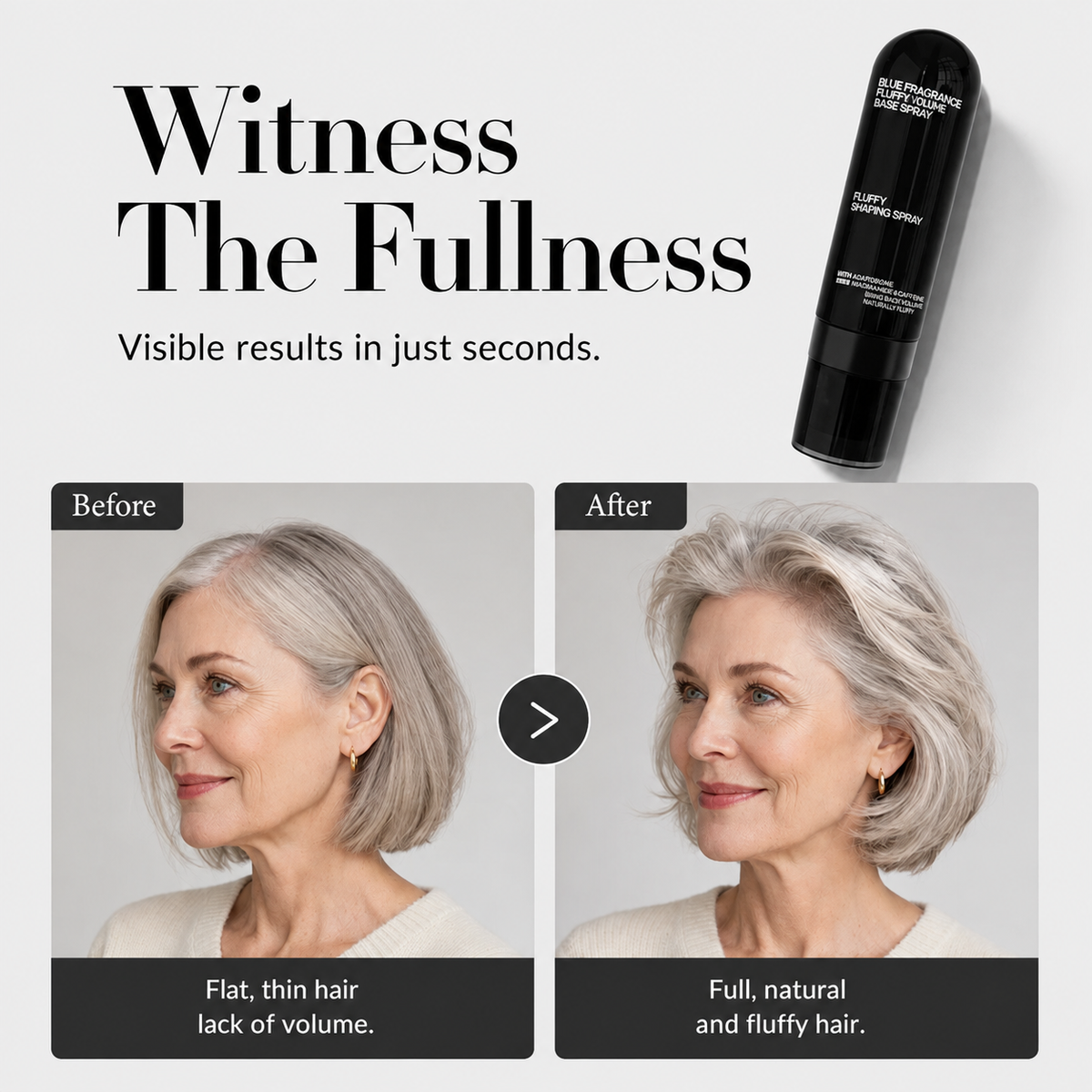 💁 LAST DAY - BUY 2 GET 2 FREE - $8.24 EACH ✨ Fluffy Hair Shaping Spray, Instant Volume For Flat Hair, Fuller-Looking Hair All Day