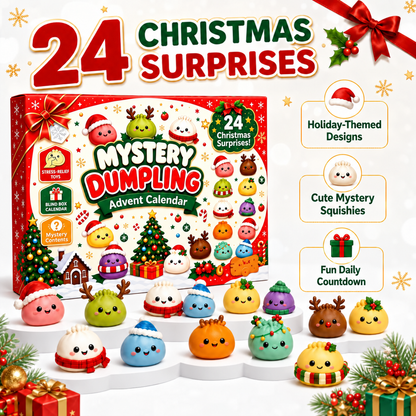 🎄 24 Days of Christmas Surprises! 🎁 Cute Dumpling Squishy Advent Calendar – The Perfect Holiday Gift for Kids!