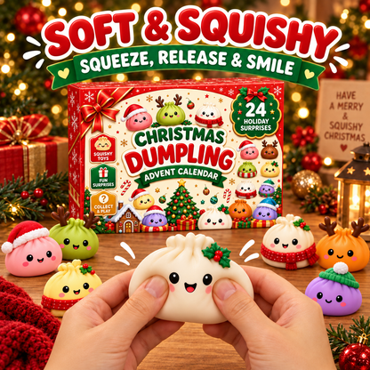 🎄 24 Days of Christmas Surprises! 🎁 Cute Dumpling Squishy Advent Calendar – The Perfect Holiday Gift for Kids!