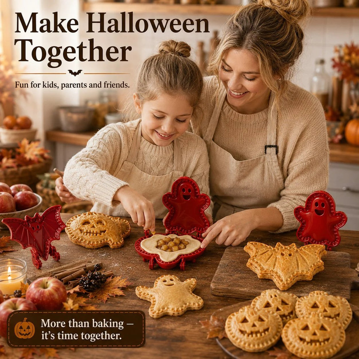🎃 8-Piece Halloween Mini Hand Pie Mold Set - 👻 Ghost