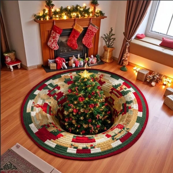 🎄 3D Illusion Holiday Rug – Spooky Halloween & Christmas Magic for Your Home