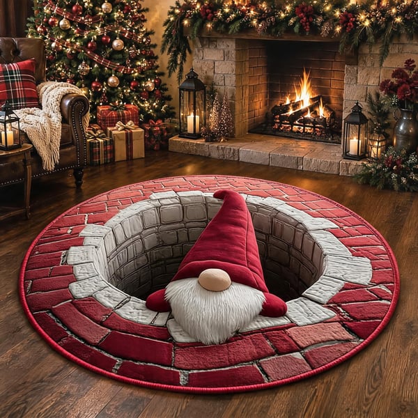 🎄 3D Illusion Holiday Rug – Spooky Halloween & Christmas Magic for Your Home