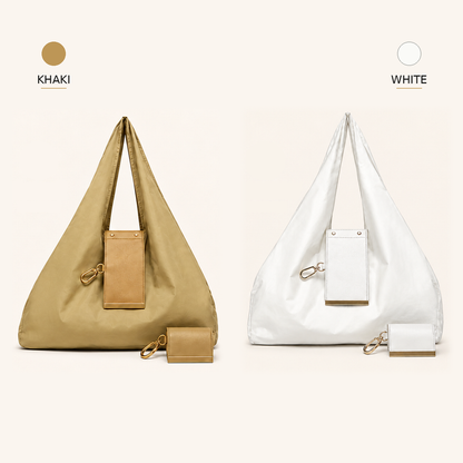 Charm Transformable Bag  Stylish Vegan Leather Tote & Keychain Charm👑