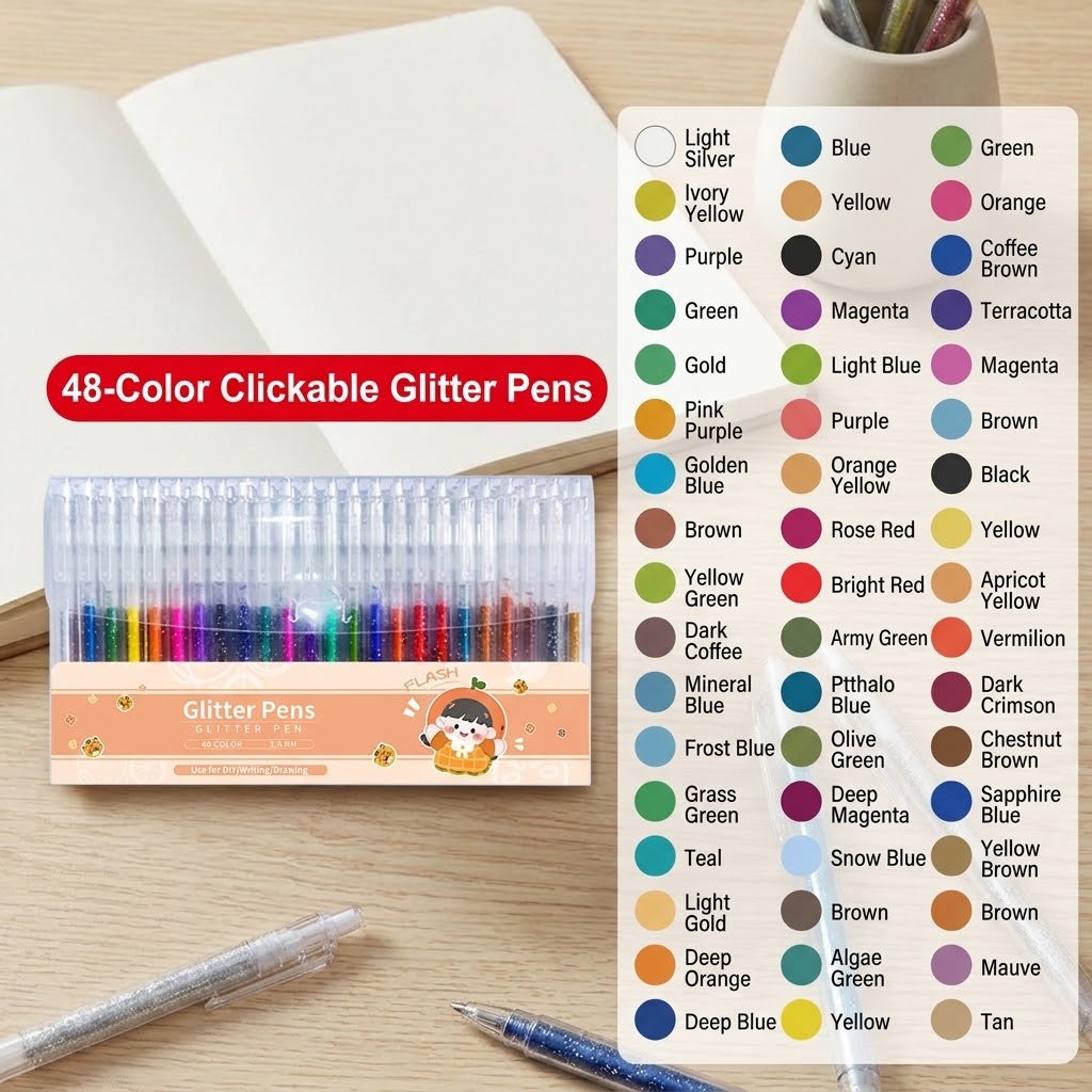 🔥 50% OFF! ✨ Make Anything Sparkle – Glitter Gel Pen Set 🎨