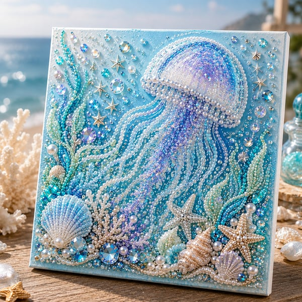 ⚡50K+ Sold 🔥 Selling Fast – 🌊✨ Ocean-Themed Pearl Art DIY Kit — Craft Your Own Stunning Coastal Masterpiece